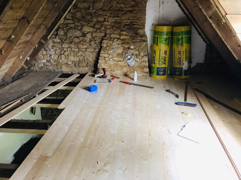 Remplacement d'un parquet par DY Menuiserie Morlaix Finistère